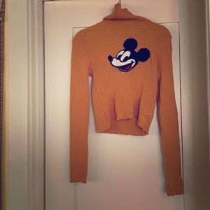 Forever 21 Mustard Color Turtle Neck W/ Mickey